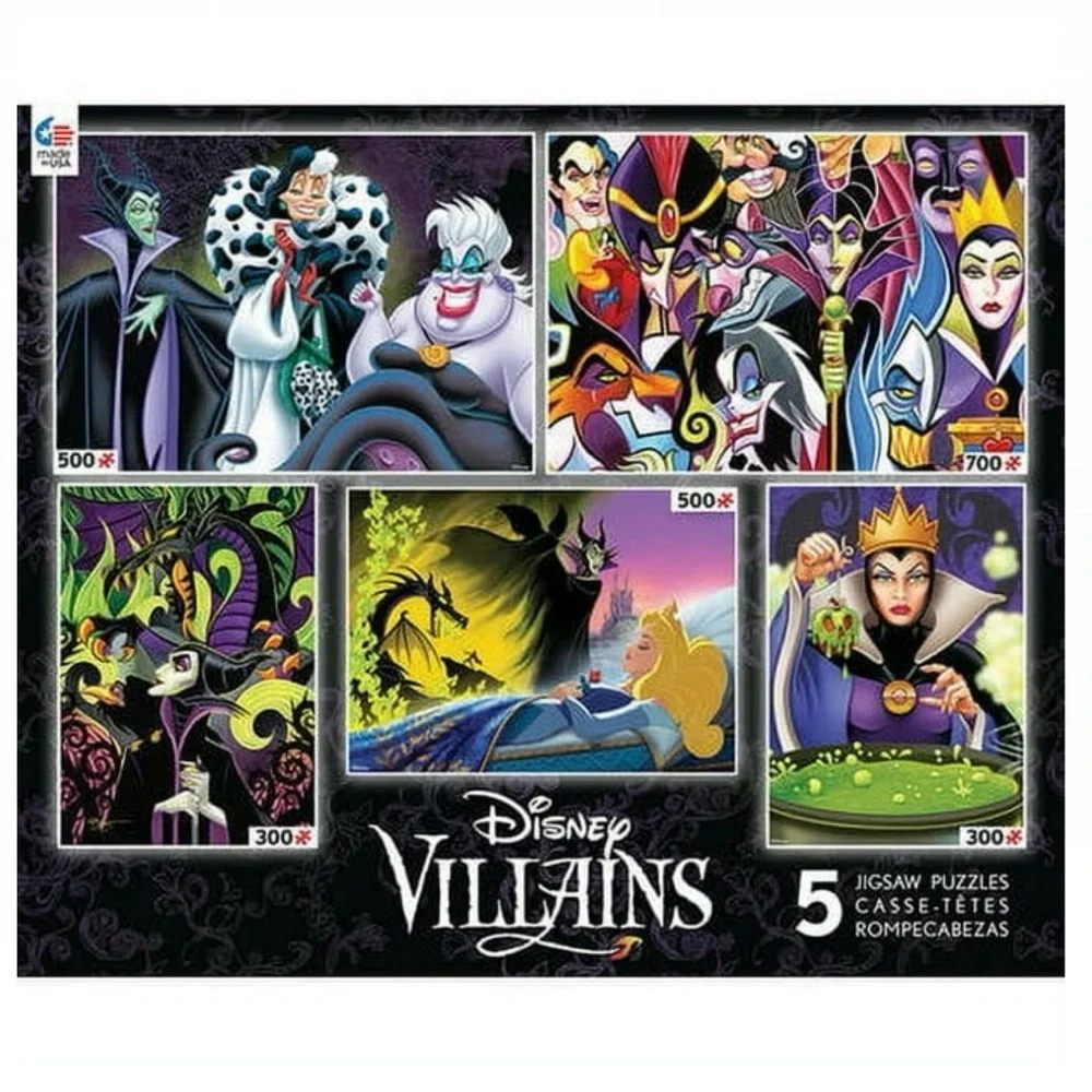 🧩 5 Disney Villains Jigsaw Puzzle Set - Picture 1 of 2